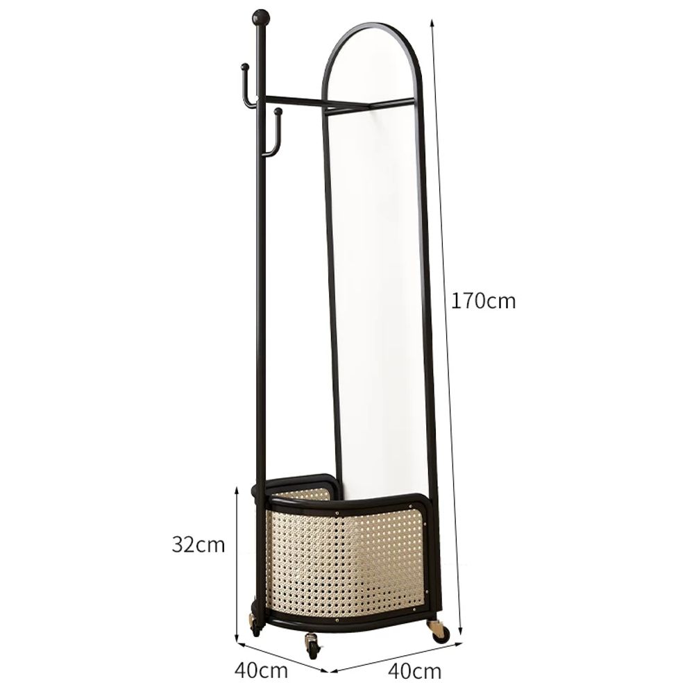 에스딕 이동식 전신거울 스탠드 수납바구니 옷걸이 회전 매장용 거울 179,300원