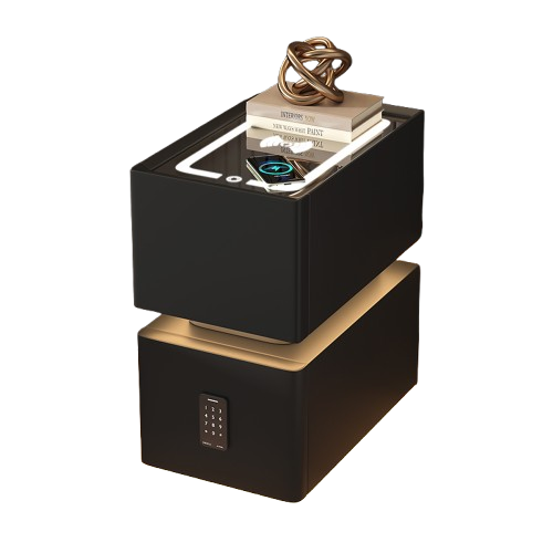 파크브릭 2단 침대협탁 무드등 사이드테이블 침대 미니 서랍장, 1개, 블랙 강화 유리 패널 ( 잠금 장치 포함 ) 153,000원