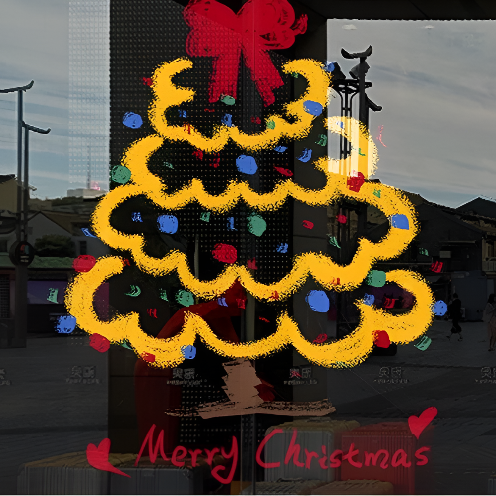 하루템 크리스마스 창문 스티커 윈도우 장식 성탄 데코 소품 꾸미기, 옐로우 15,900원