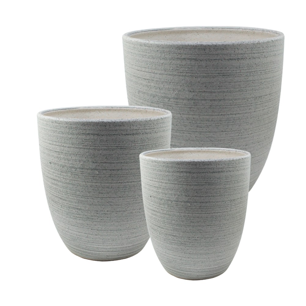 그린데이 대형 도자기 대중소 화분 세트 - 그레이라인 라운드 분갈이 인테리어 세라믹 36,900원