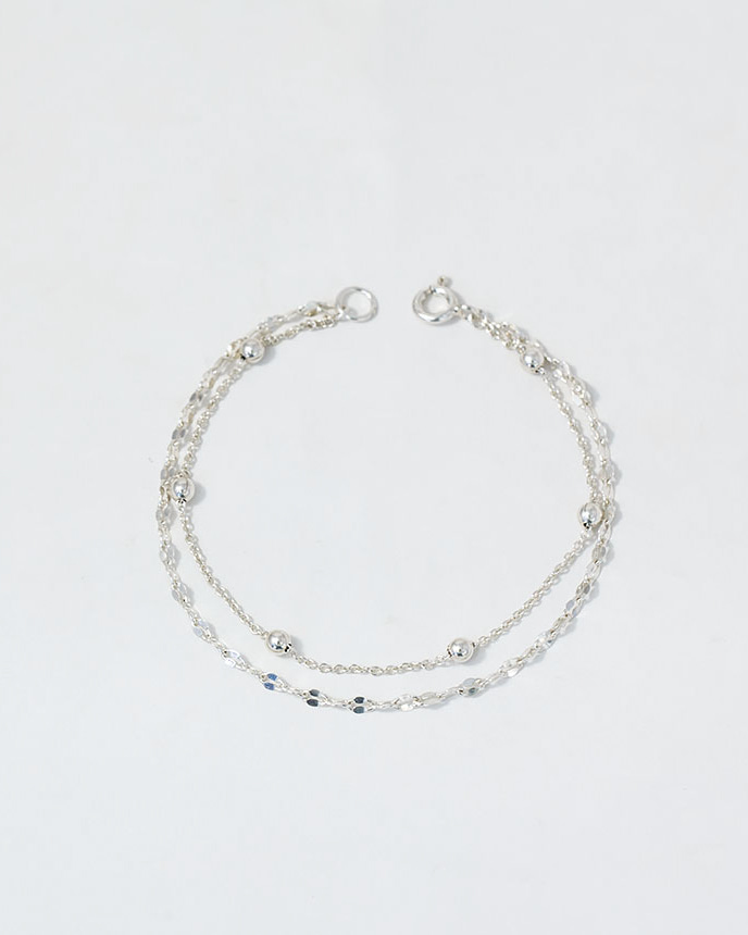 모두디자이너 실버925 레이어드 심플 체인 두줄 팔찌 07, 11 41,200원