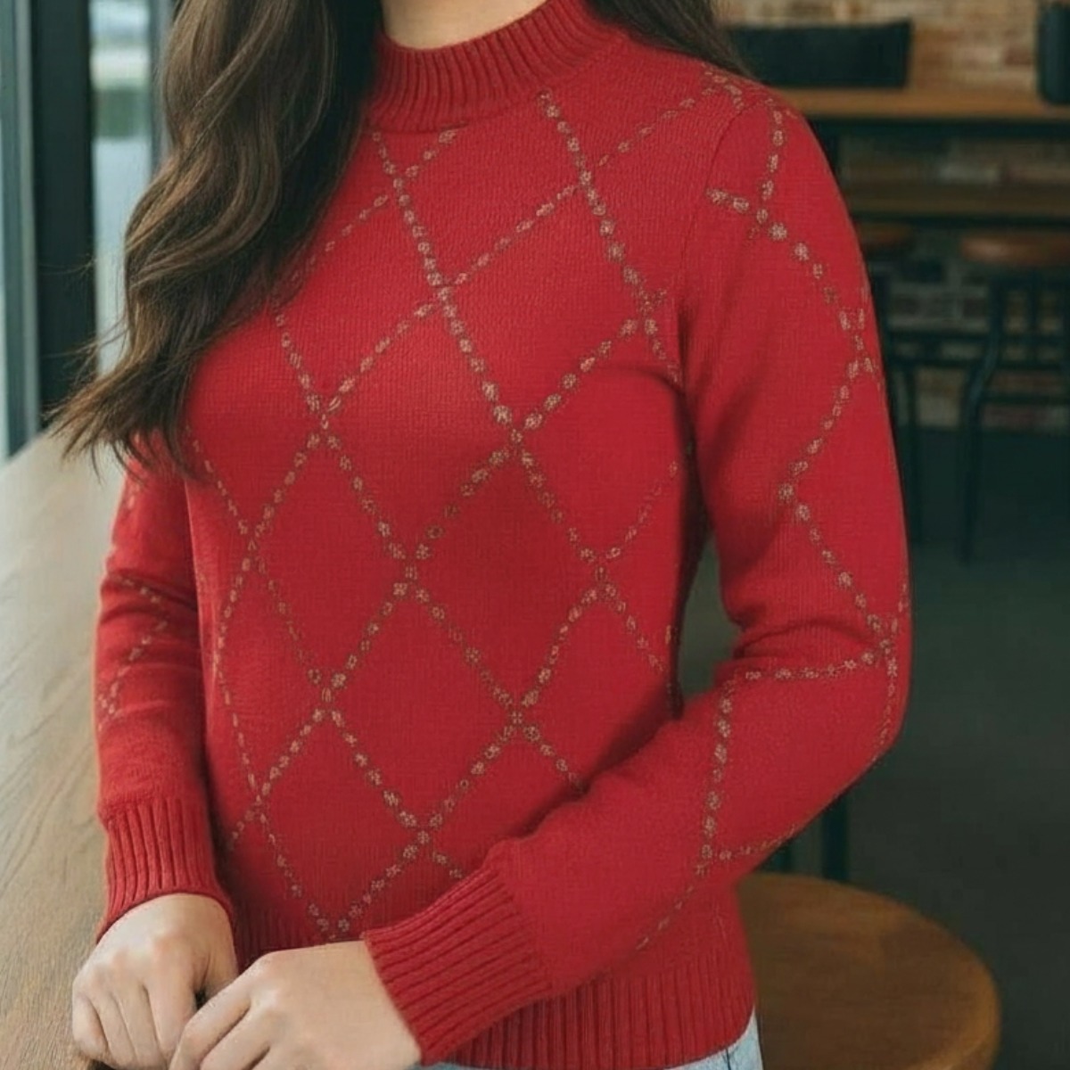 빨간색 골프웨어니트 니트골프웨어 여성골프웨어니트 골프웨어인타샤니트 인타샤니트 85,000원