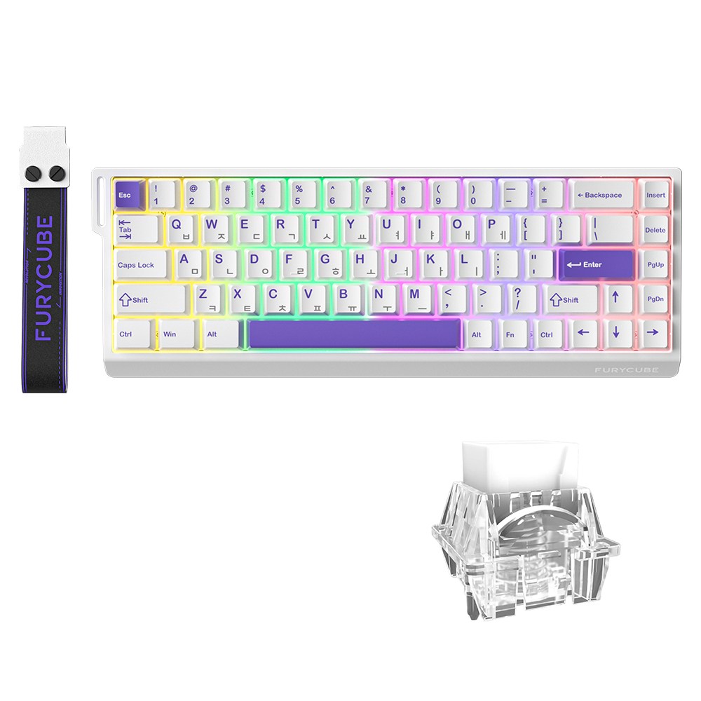 FURYCUBE M68HE 8k 래피드 트리거 자석축 게이밍키보드 ace 68 기계식 우팅 e-sports, 마그네틱축(자석축), M68 HE, 아르테미스 화이트 56,900원