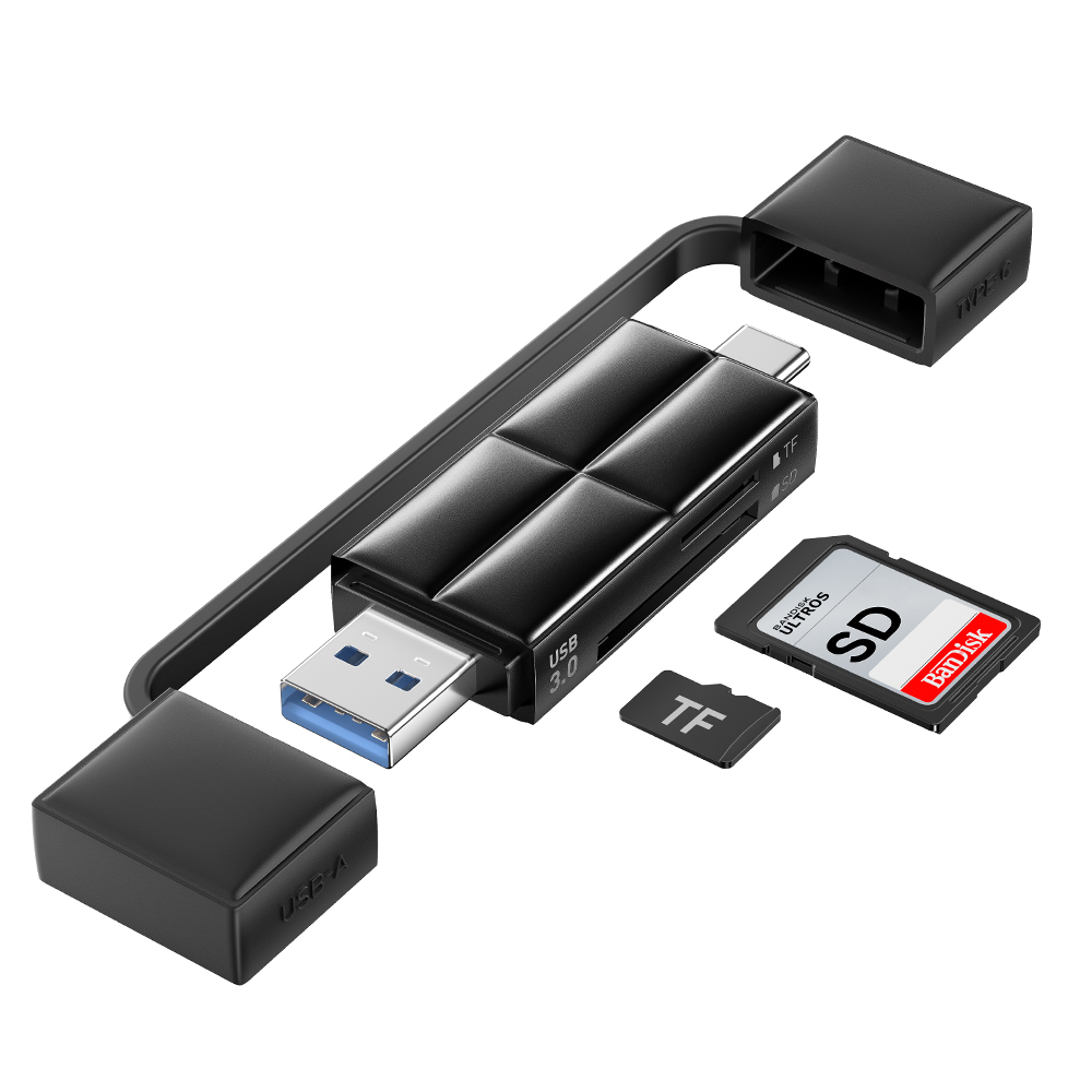 ESSAGER C타입 USB 3.0 멀티 카드리더기 SD/TF, 2개, 블랙, USB3.0 53,000원