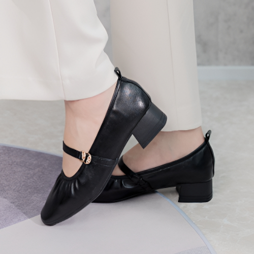 스퀘어토 셔링 여성 메리제인 낮은굽 펌프스 구두 3.5cm 44,900원