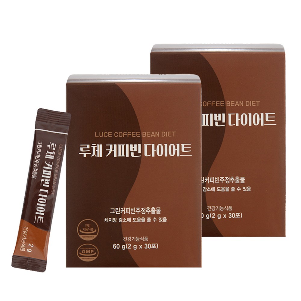 루체 다이어트 커피 그린 커피빈 다이어트 2개월분 60포 체지방 감소 도움 기능성원료 헤즐럿향 39,810원