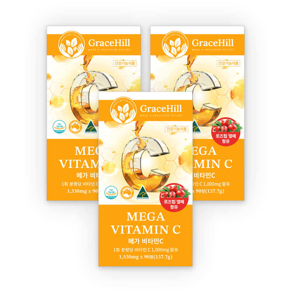 프리미엄 그레이스힐 호주 메가비타민C 1530mg, 3개, 90정 120,000원