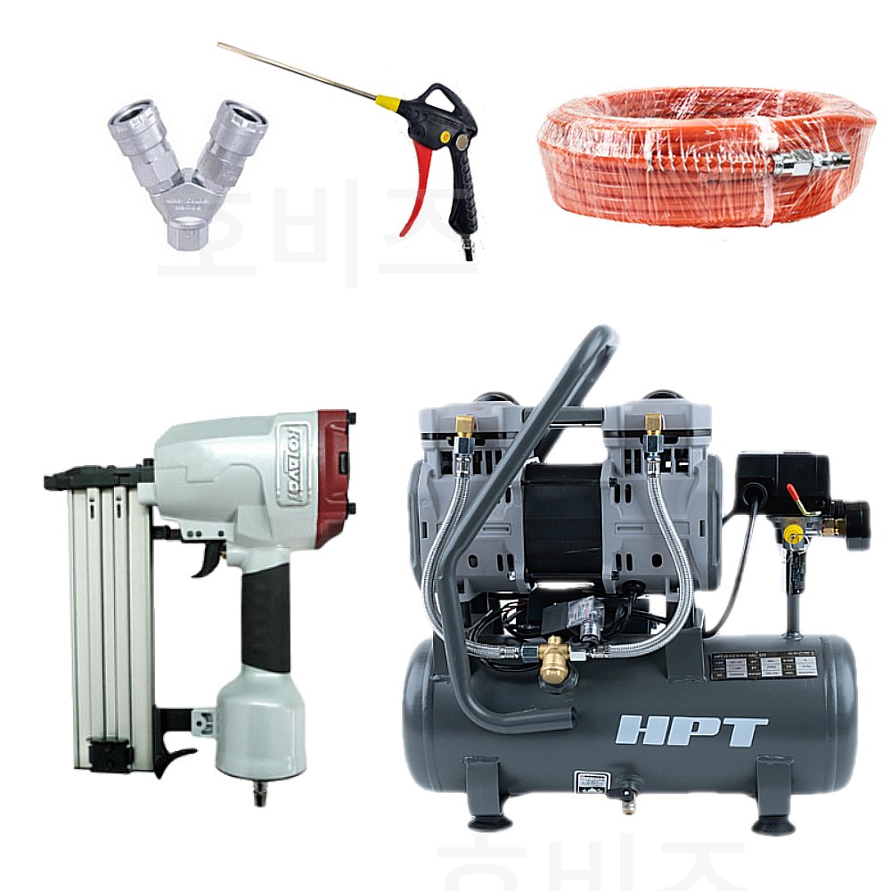 HPT 에어콤프레샤 40L HAC-140 콜라보 64타카 ST 호스 건 카플러 574,900원