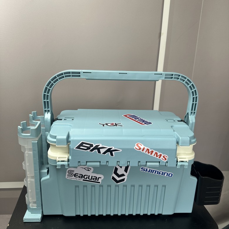 홍시데이 낚시 태클박스 대용량 다기능 하드케이스 생활방수 민물 바다 경량 휴대용 낚시가방, 청하늘 블루 대형 세트+로드홀더2+컵홀더, 1개 47,700원