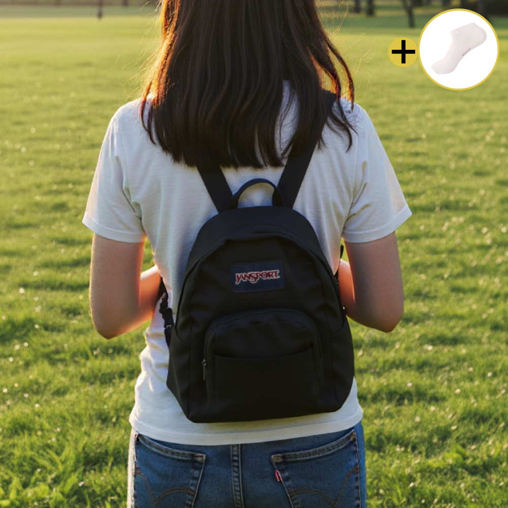 잔스포츠 미니 백팩 하프파인트 jansport 여성 가방 + 스니코코 발목양말 49,800원