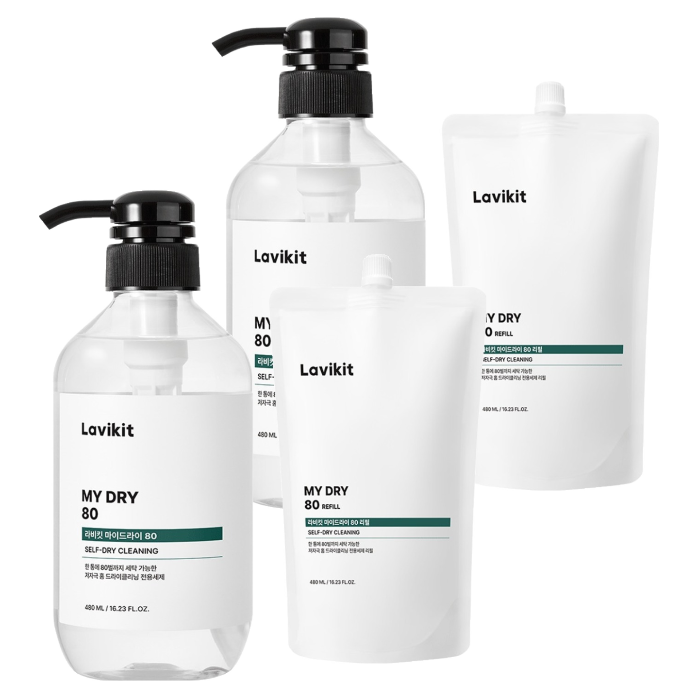 라비킷 마이드라이80 홈드라이클리닝 세탁세제 본품 + 리필 세트 50,000원