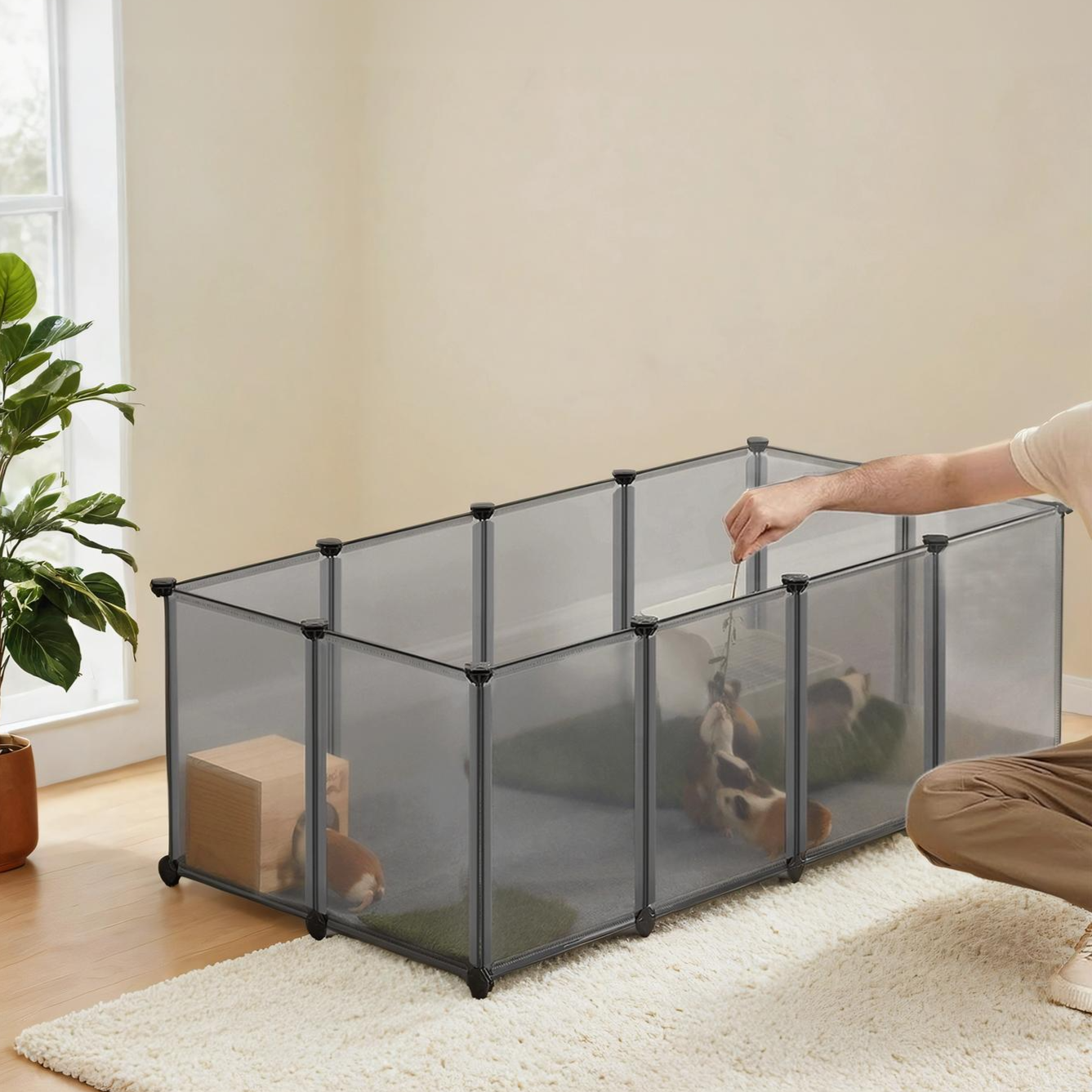 SONGMICS 반려동물 조립식 튼튼한 안전한 실내용 울타리 펜스, 1개, 그레이 20,500원