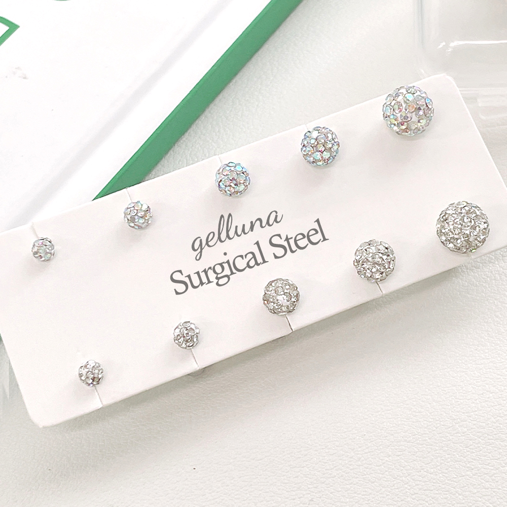 젤루나 10P+2칸케이스SET 써지컬 컬러 점토볼 큐빅 기본 심플 귀꾸 아웃컨츠 스터드 바벨 볼 피어싱 P-13 8,900원