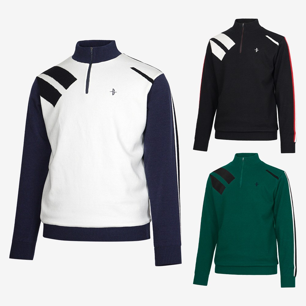 빌트모아 남성 골프웨어 퀼팅 우븐 방풍 반집업 고급 니트 98,000원