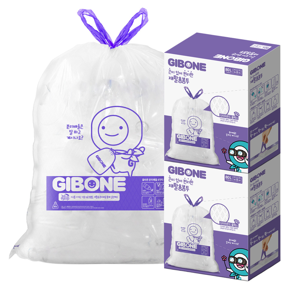 기본에 끈이 있어 편리한 재활용봉투, 80L, 80개 25,800원