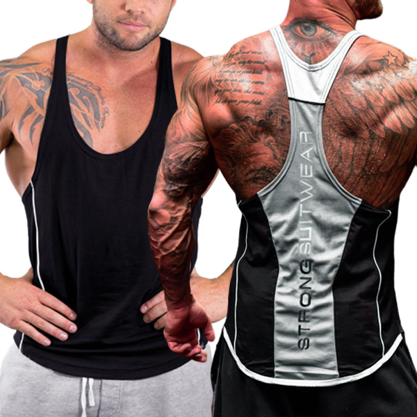 장바9니 멋짐뿜뿜 Y백자수 헬스나시 머슬핏 짐웨어 15,200원