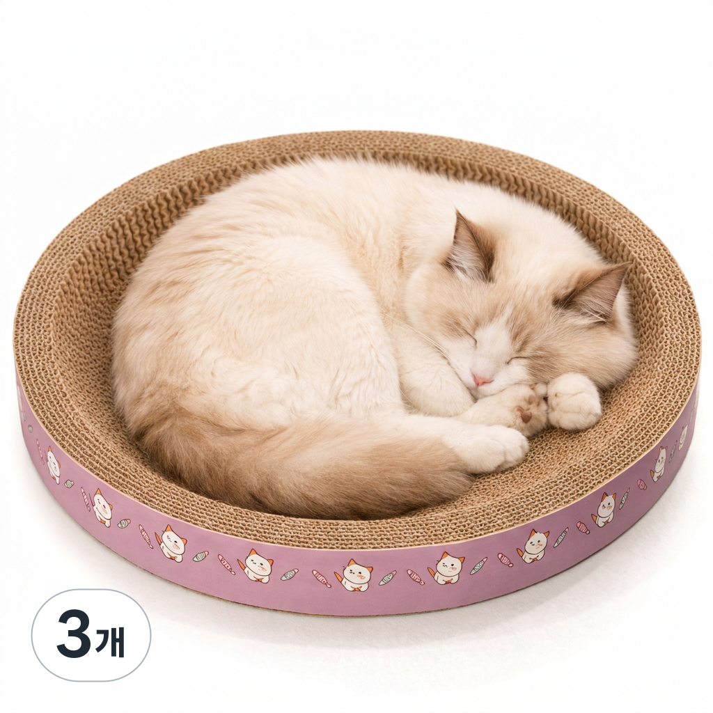 둥근 고양이 스크래치 보드 맞춤형 3CM 매우 두꺼운 골판지 고양이 연삭 발톱 장난감 실내 고양이 스크래치 보드 고양이 둥지 25,090원