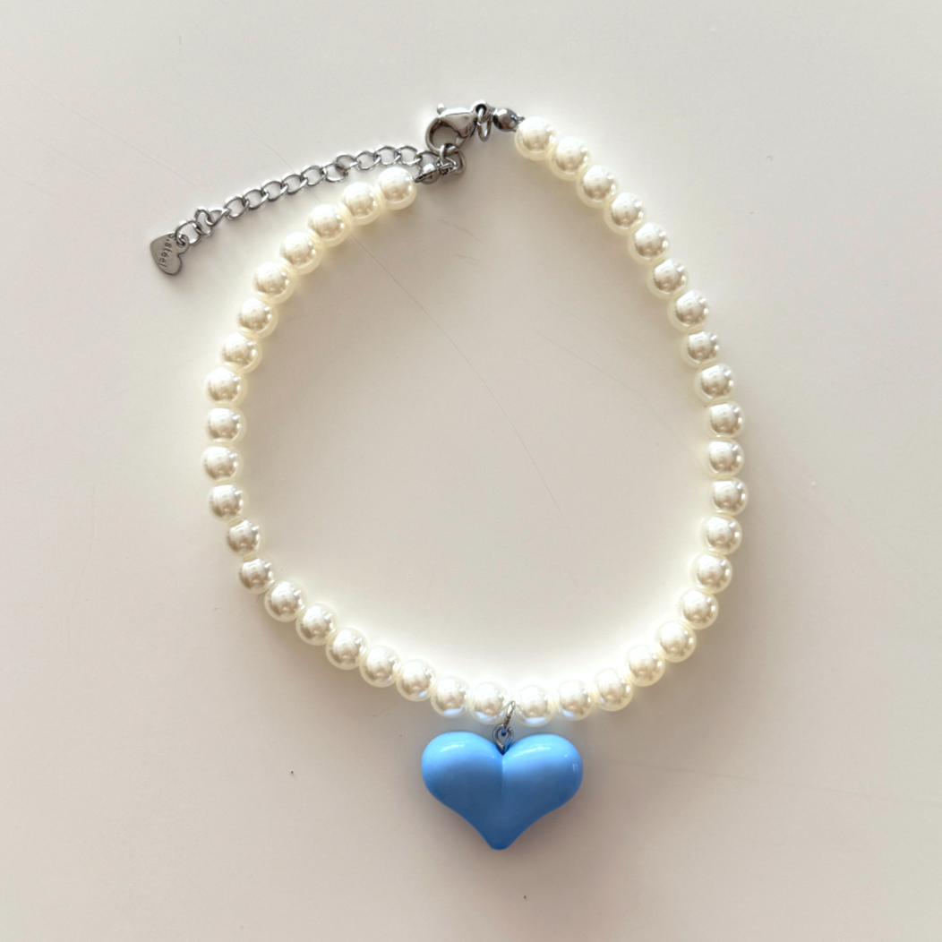 강아지 고양이 진주목걸이 반려견 애완견 목걸이 줄 하트목걸이 6컬러 17,600원