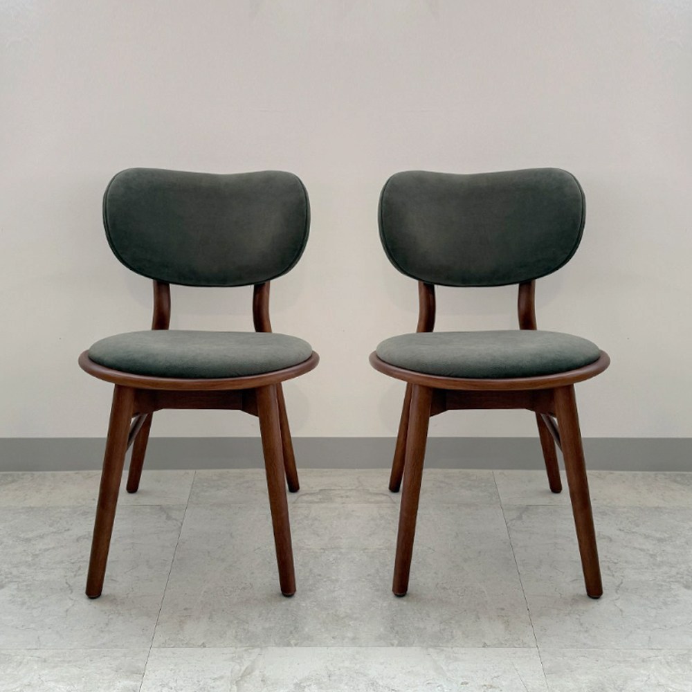 라움에스알 카이 패브릭 원목체어 인테리어 카페의자, 2개, 카이패브릭체어(월넛/카키) 213,890원