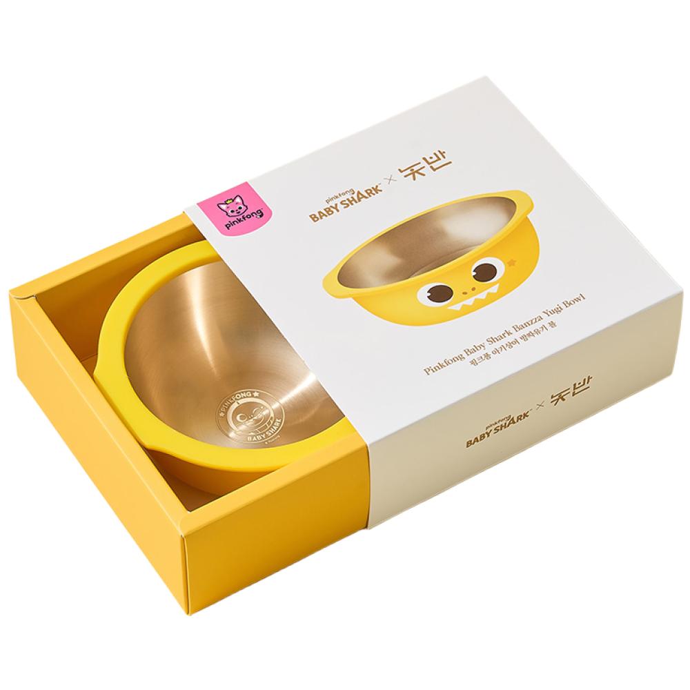 놋반 핑크퐁 아기상어 방짜유기 유아용 볼 이유식기 돌선물 생일선물, 1개, 옐로우 63,000원