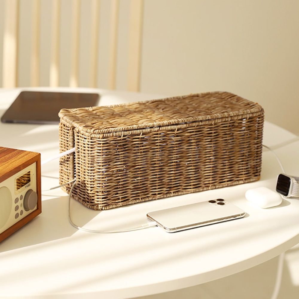 네이쳐리빙 데이지가든 라탄 멀티탭 정리함 12,900원