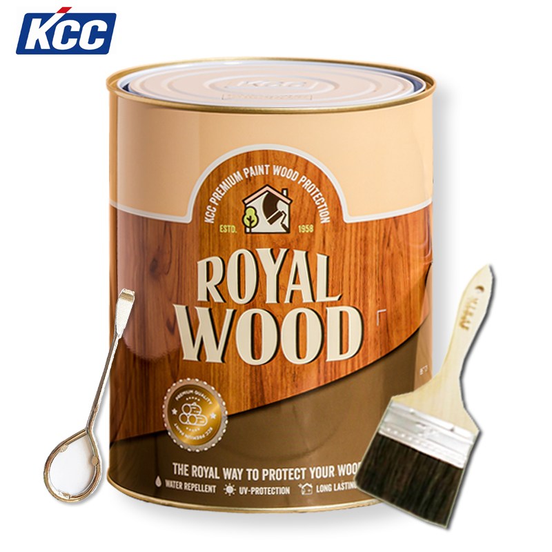 KCC 로얄우드 방부 발수 오일스테인 목재페인트 + 붓세트 45,900원