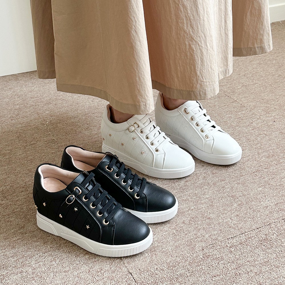 슈리오 여성 키높이 웨지 소가죽 스니커즈 7cm 51,250원