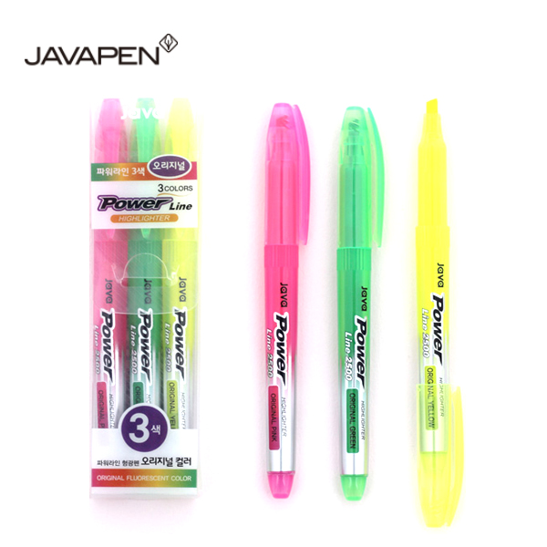 자바 파워라인 형광펜 3색,5색세트 고급 사각닙 세련된 디자인 선명한 색상 900원