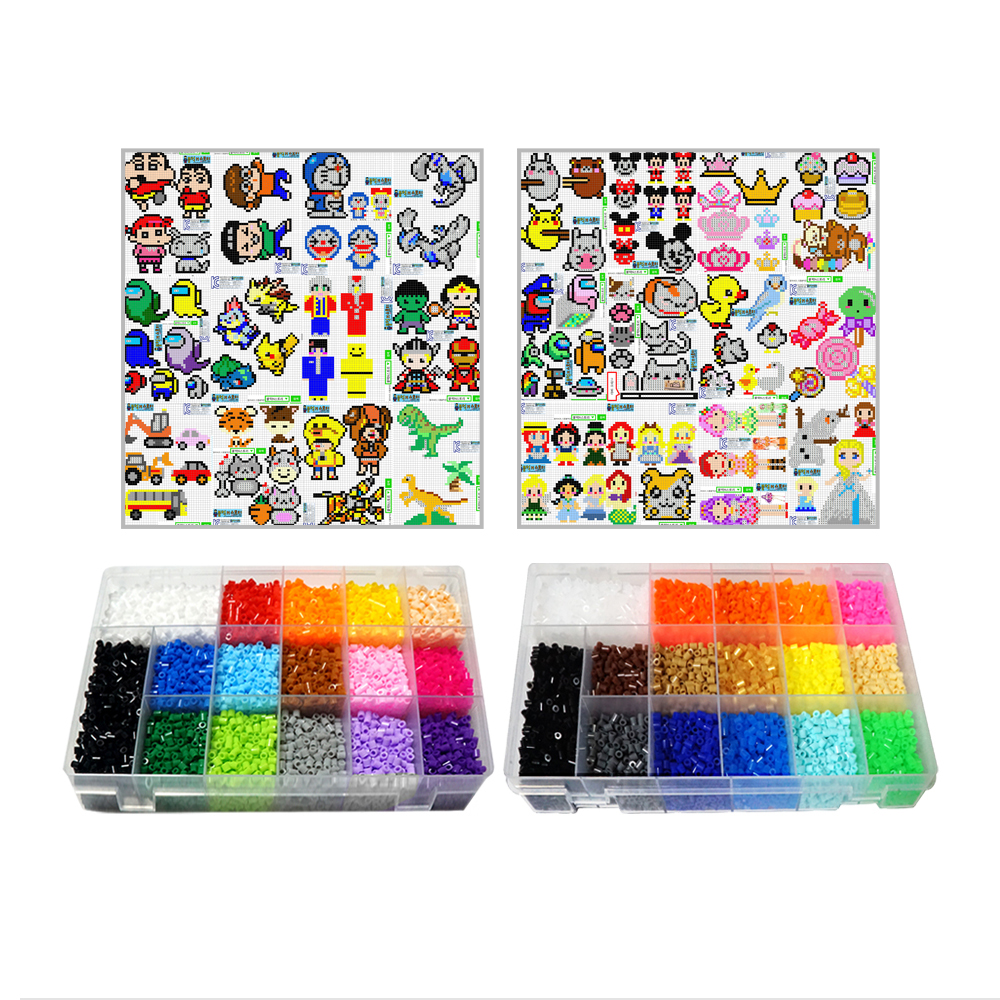 블럭N스토리 컬러비즈 기본 + 추가 31색 + 남아1 + 여아2 도안 세트, 혼합색상, 1개 58,000원