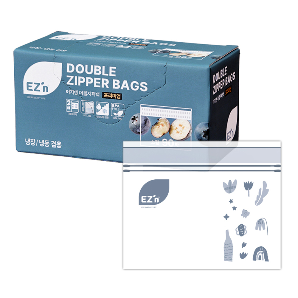 EZn이지엔 프리미엄 더블지퍼백, 소(S), 90개입, 1개 9,370원