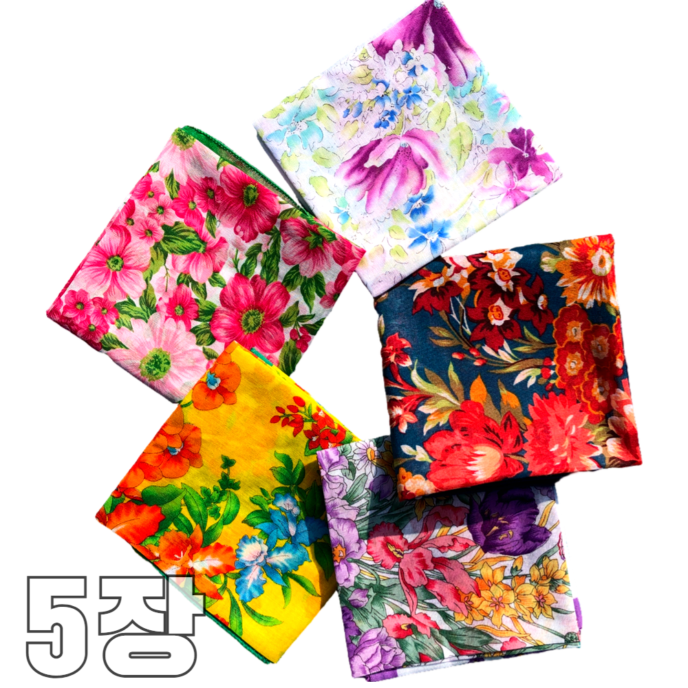 온리 아사면 플라워 꽃무늬 손수건 데일리 면손수건 예쁜 꽃 코튼 여성 쁘띠 스카프 단체 행사 답례품 선물 19,800원