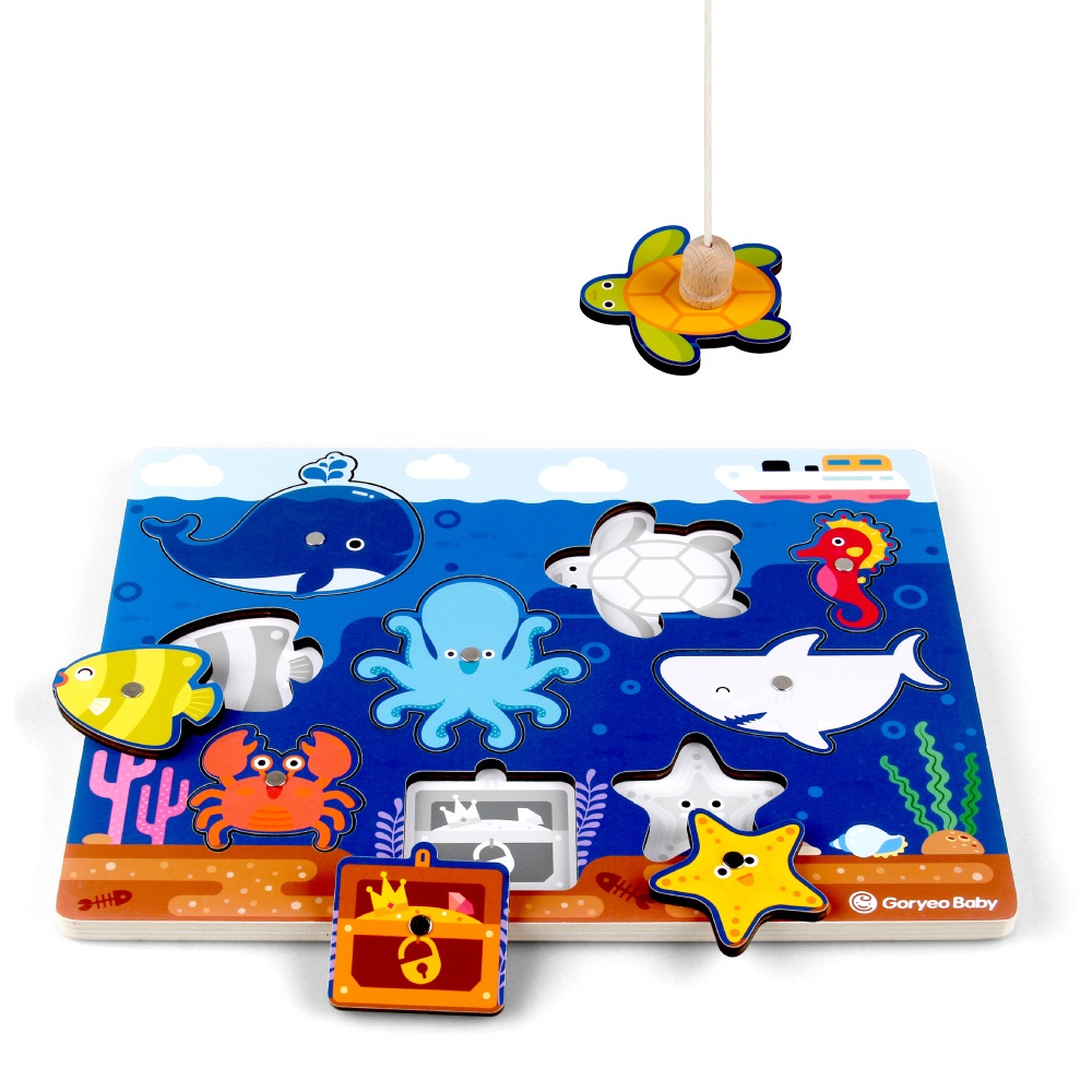 고려베이비 자석낚시놀이 바다낚시 아기 소근육발달 원목퍼즐, 1개 9,500원