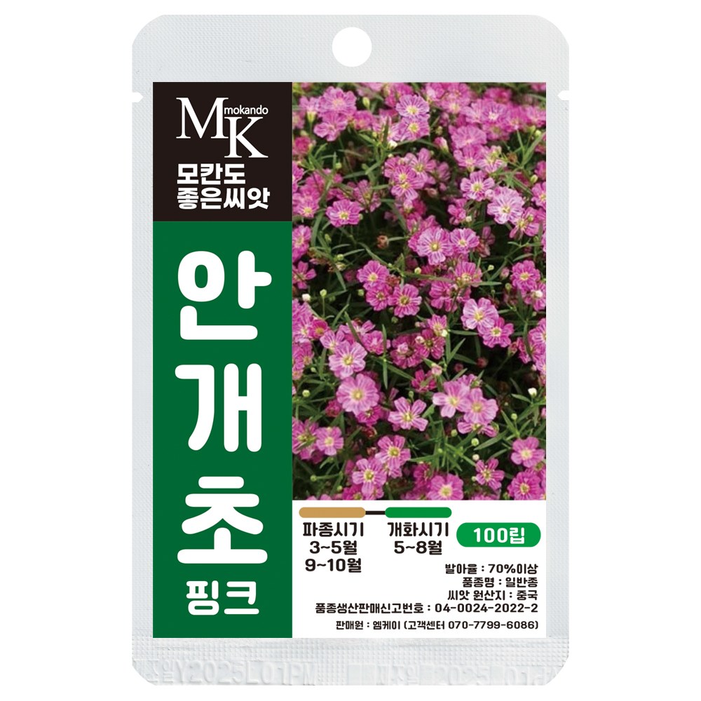 모칸도 좋은씨앗 안개초 핑크 씨앗 100립 꽃씨 꽃씨앗, 1개 3,700원