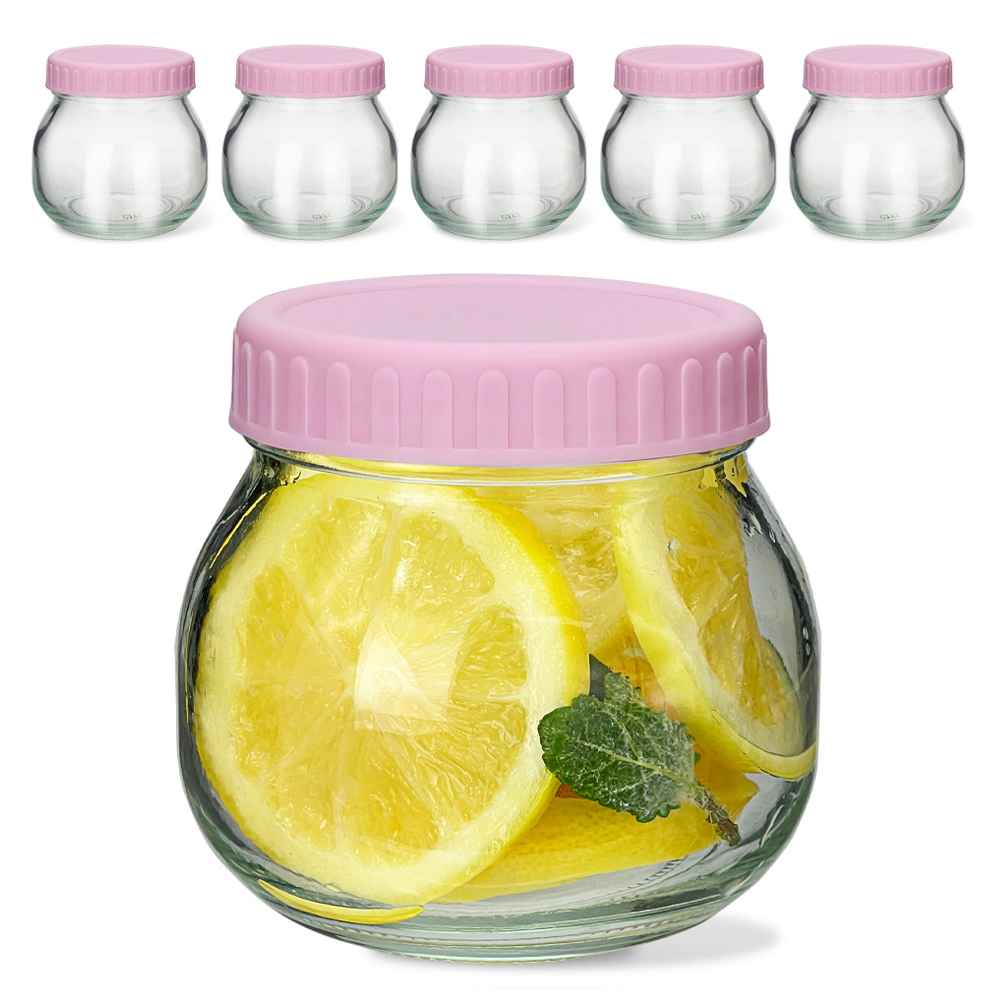 미르코리아 실리콘링 플라스틱 뚜껑 핑크 6p + 잼잼유리병 300ml x 6p 세트 6,440원