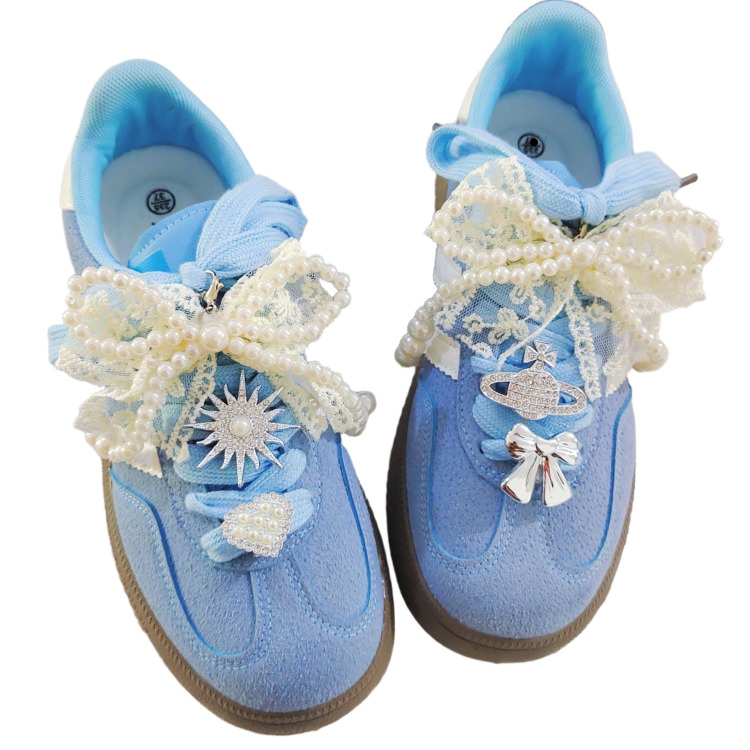 프롬도로시 진주 쉬폰 레이스 리본 운동화 장식 세트 14,900원