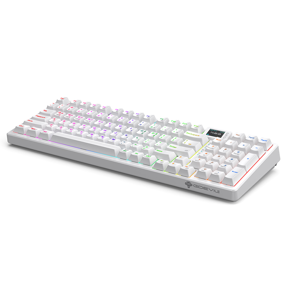 지데빌 트리플 모드 유무선 블루투스 멀티 페어링 핫스왑 LCD 기계식 G810 JAVELIN 키보드, 화이트, 적축 72,000원