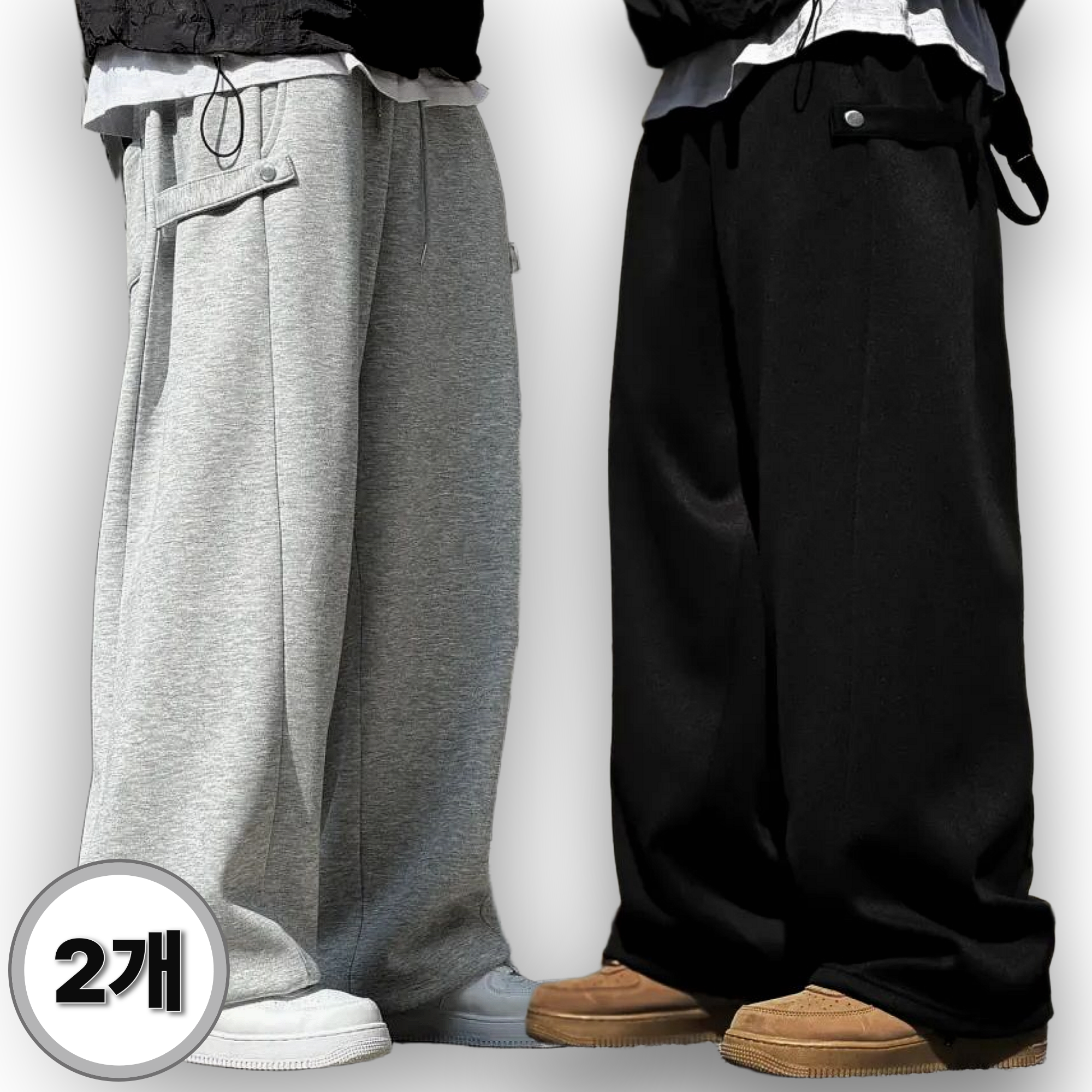 1+1 시온 사이드 스냅 와이드 트레이닝팬츠 39,700원