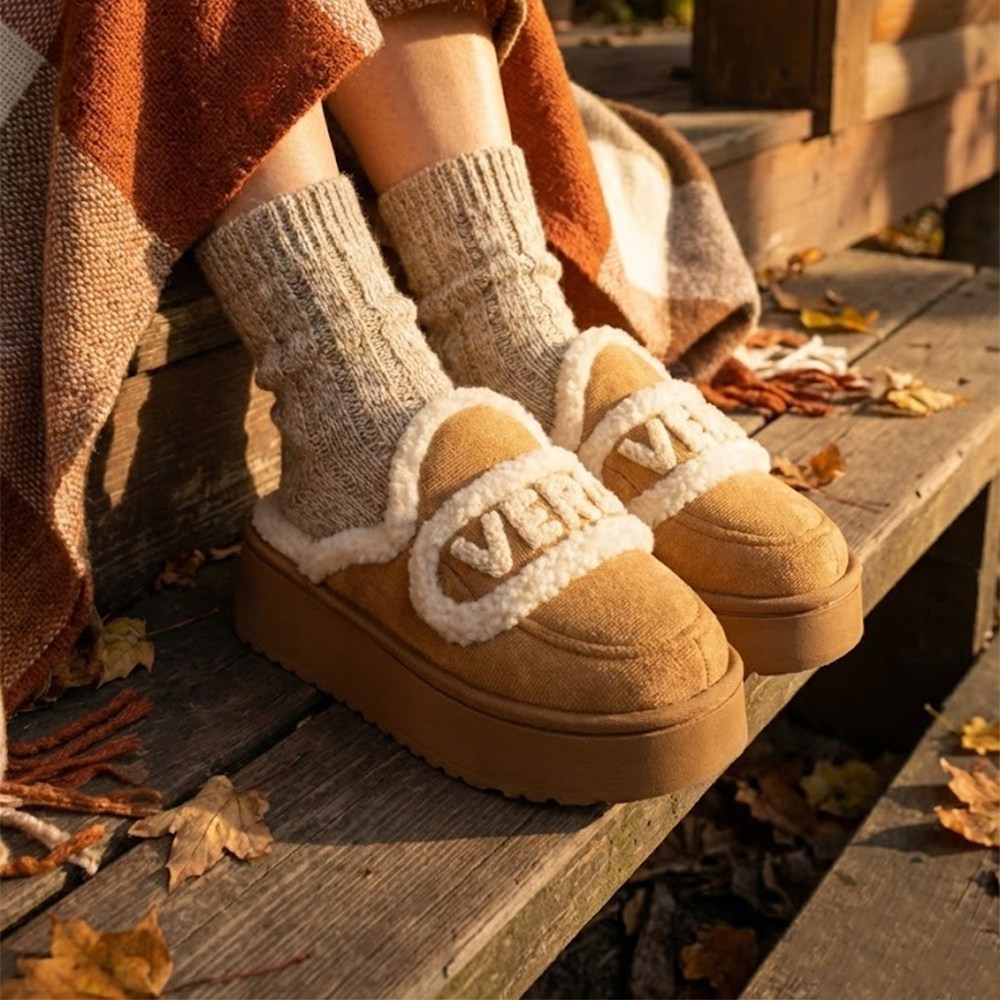 버디그리스 겨울 시어링 뽀글이 4cm 키높이 통굽 털슬리퍼 26,800원