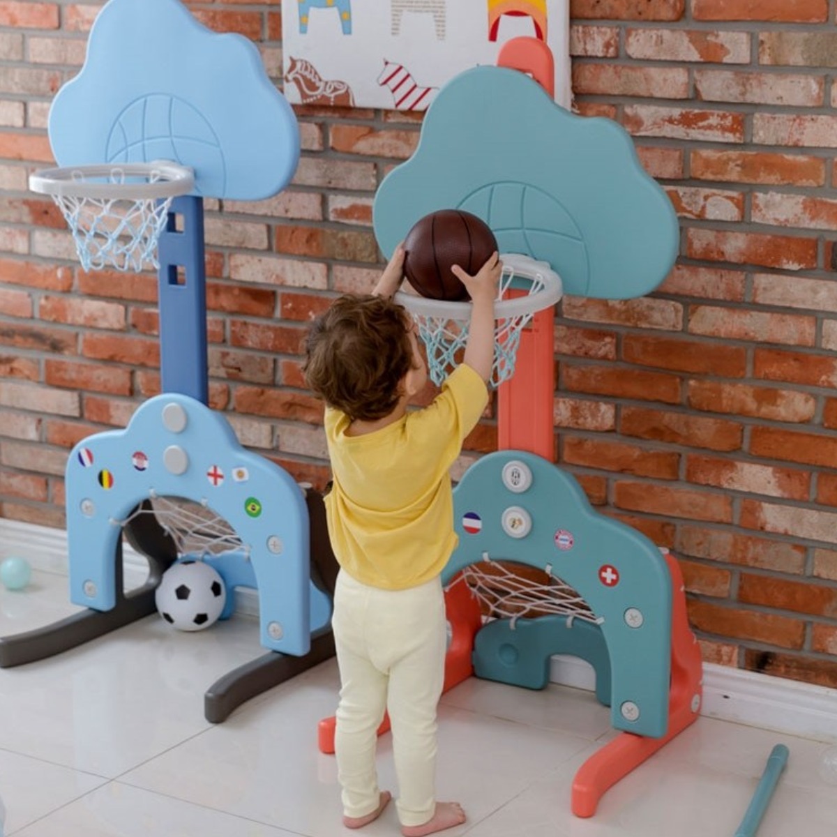 파파스토이 유아 아기 농구골대 어린이농구대, 오렌지&그린, 1개 41,000원