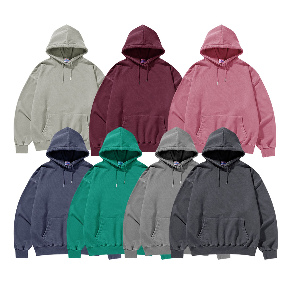 델리엔 소재감좋은 피그먼트 커플 후드 맨투맨 오버핏 빅사이즈 여성 남성 티셔츠_copy, 현재가 57,600원