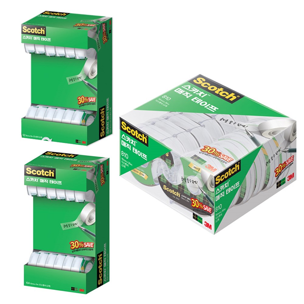 3M 대용량 매직테이프 알뜰팩 104 122 810 세이빙팩 17,000원