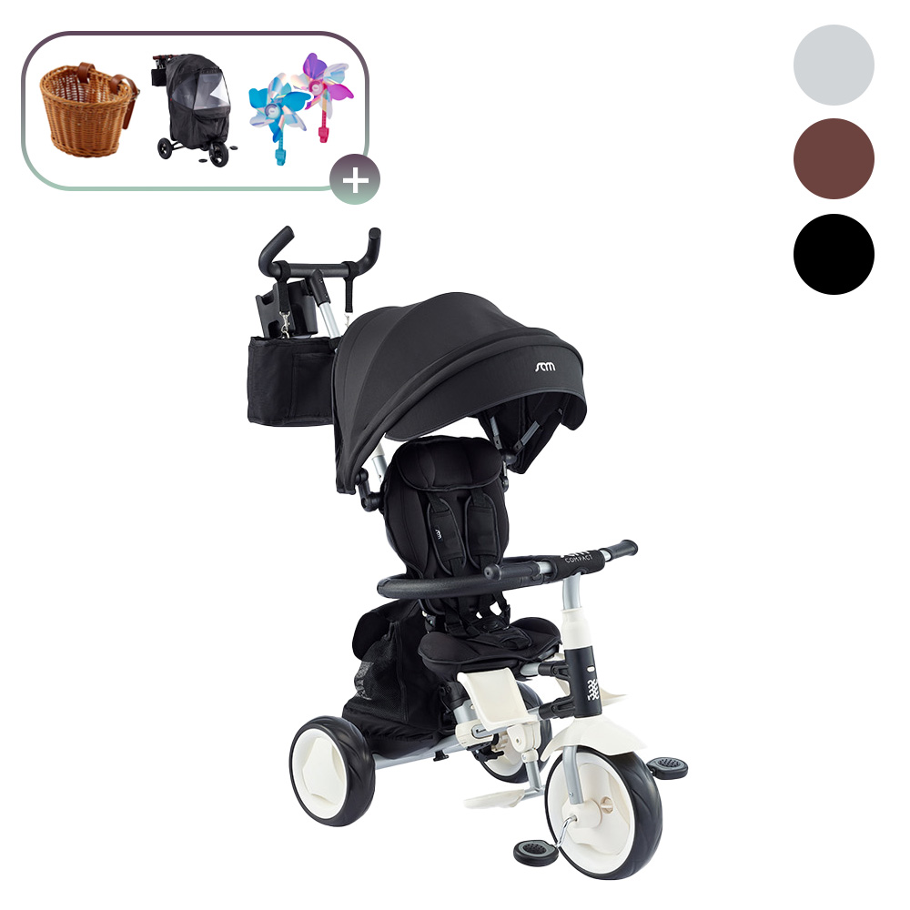 2026 삼천리 샘트라이크 콤팩트 세발 유아자전거 아기자전거유모차 폴딩, 엘라스틱 블랙, 1개 190,000원