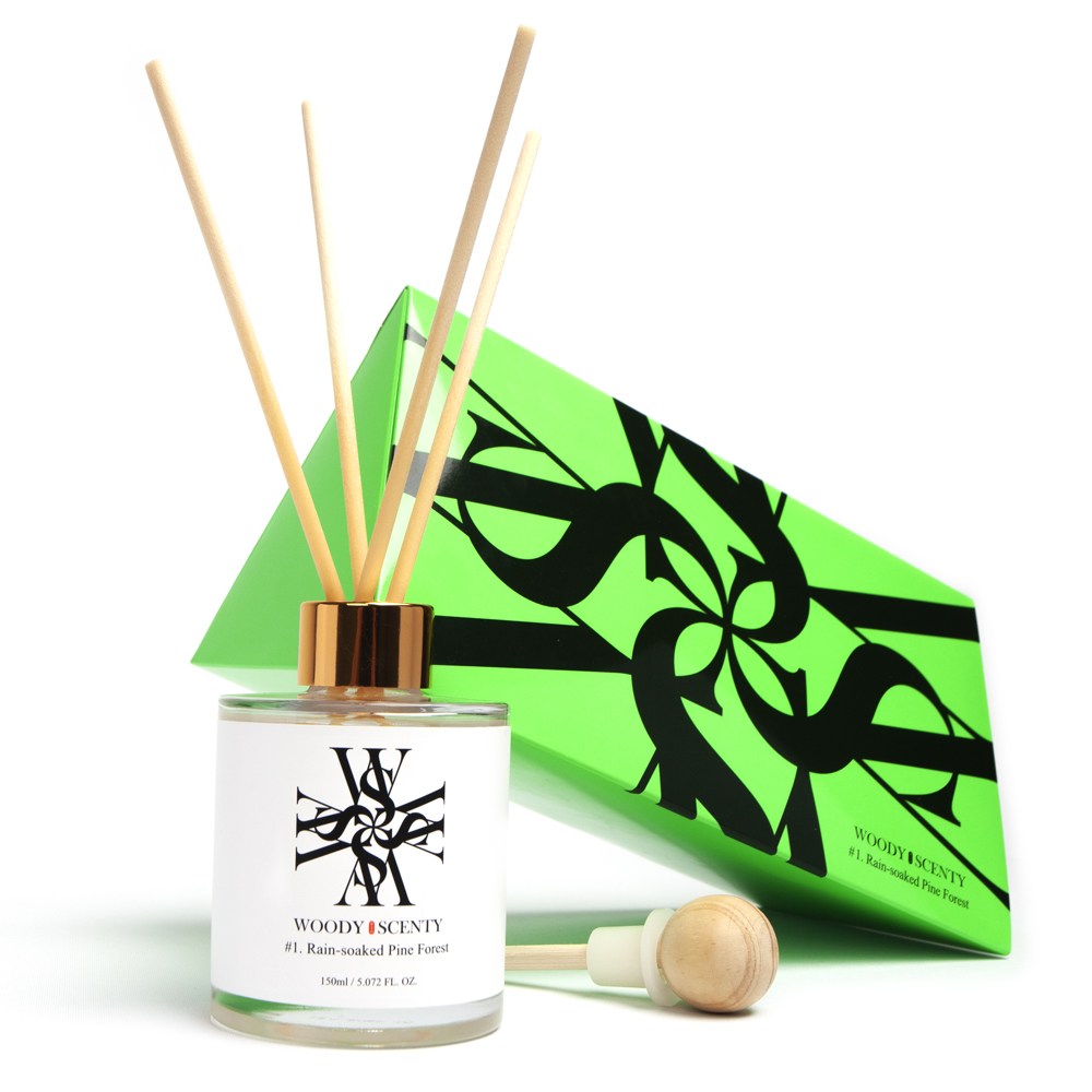우디센티 프리미엄 천연 디퓨저 세트 (디퓨저+리드스틱+우드볼), 1개, 150ml, #1. 비 내린 후 촉촉한 소나무숲 39,000원