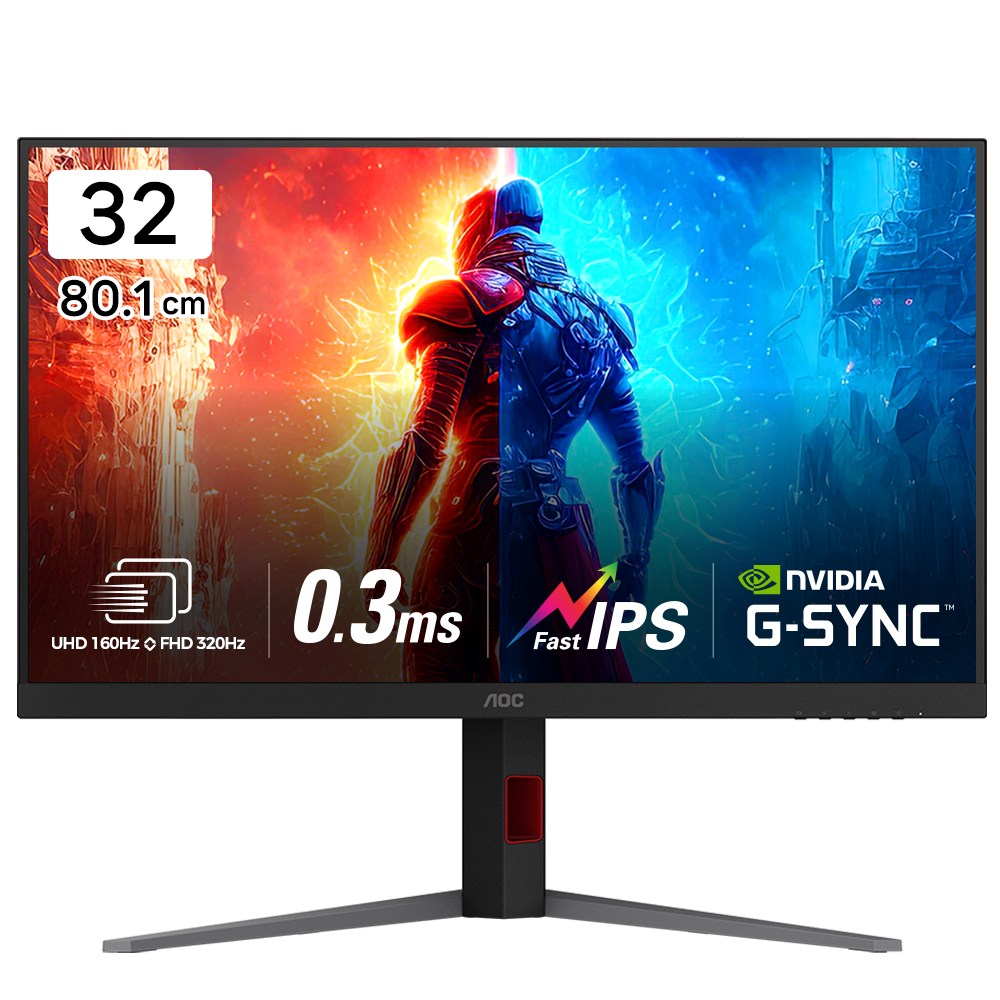 알파스캔 AOC U32G4 게이밍 320Hz 듀얼 모드 4K UHD HDR 400 무결점 모니터 649,000원