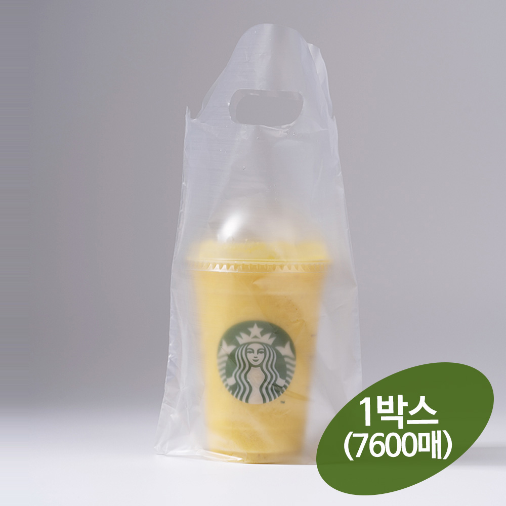 [비닐몰] 테이크아웃 커피봉투 비닐캐리어 1구 무지 7600매 1박스, 1개, 7600개입 140,870원