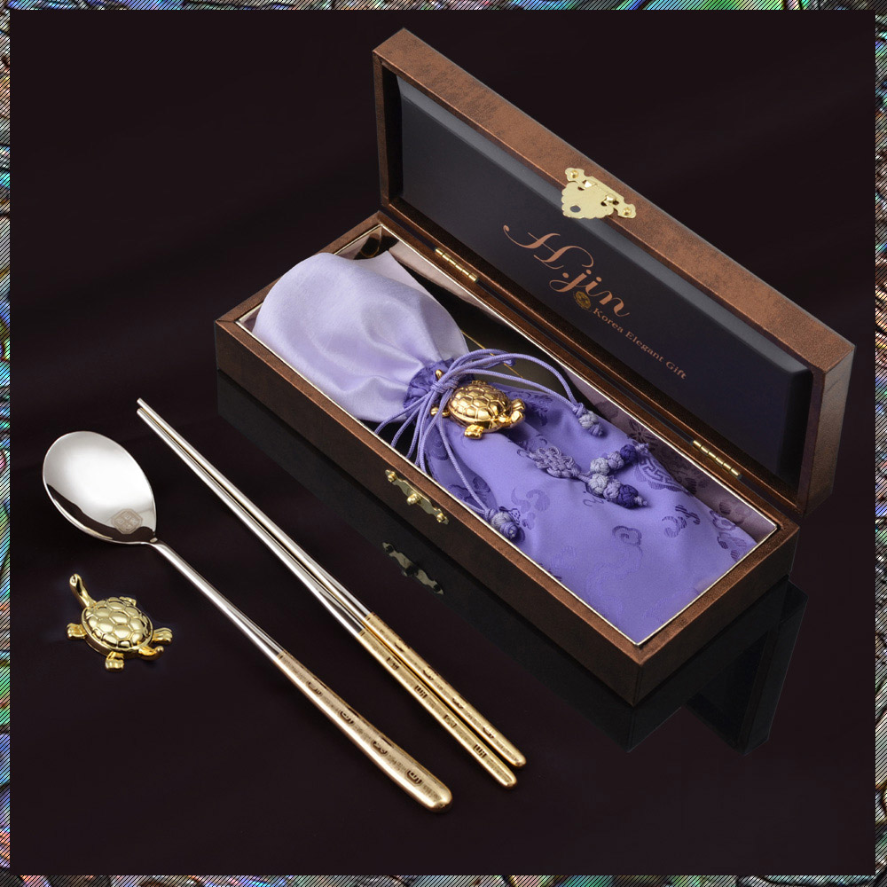 [H.jin 백수백복 진공 티타늄금수저세트(1인)] 엄마생신선물 아빠선물 홀어머니 어르신선물 동창회환갑기념품 퇴직선물, 1개 69,000원