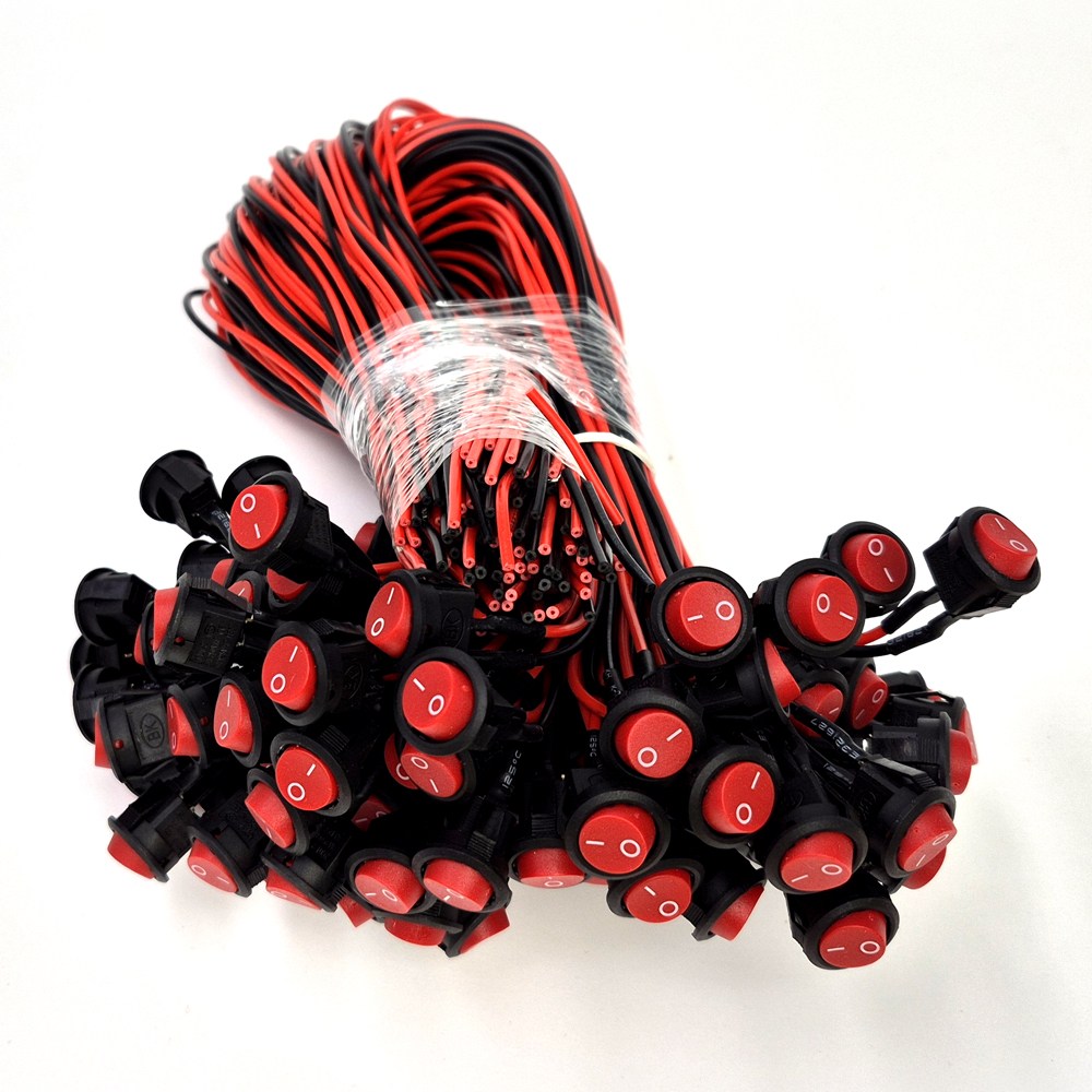 레드 중형 스위치 전기 전원 똑딱이 전원 누름버튼 100개 묶음, 1개 180,000원