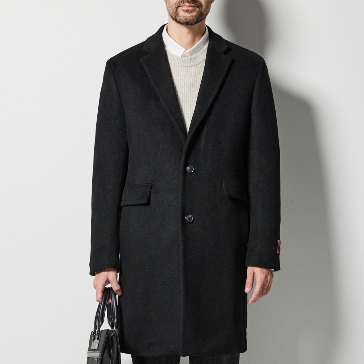 [STCO] 남성 캐시미어 덕다운 내피 코트 베이직핏 블랙 249,000원