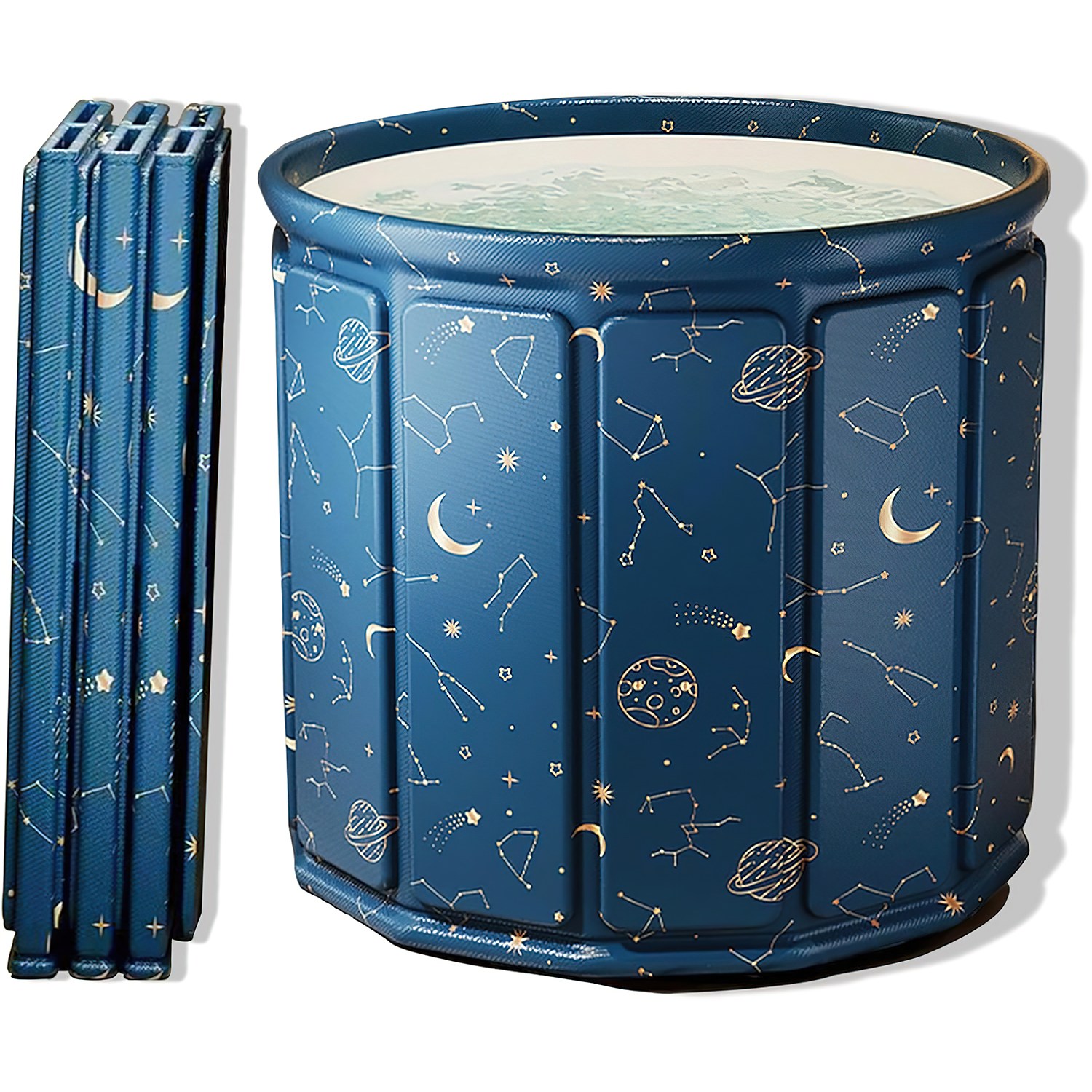 욕조 무조립 접이식 욕조 가정용 성인 전신 지름 70cm 이동식욕조 반신욕, 파란색, 1개 25,000원