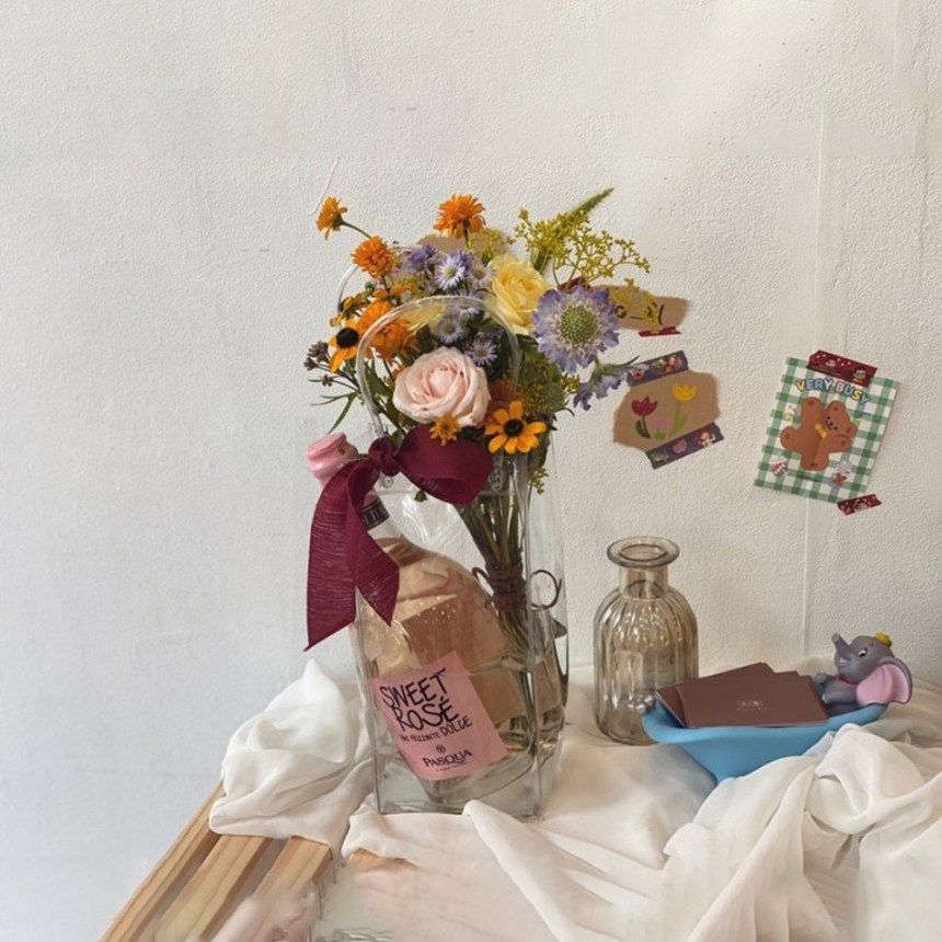 PVC 투명 와인 보냉 칠러 아이스 칠링백 x 5개 5,600원